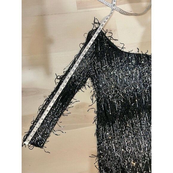 Identity Plus Size Flapper Retro Chic Shimmer Sequins Glam Party Mini Dress - Picture 7 of 9